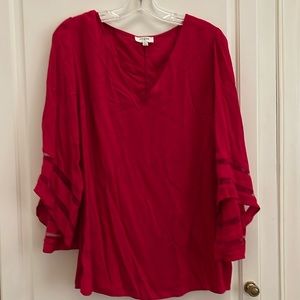 Umgee blouse with 3/4 bell sleeves L NWOT